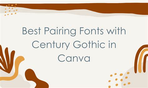 century gothic font pairing